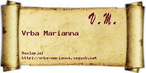 Vrba Marianna névjegykártya